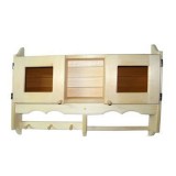 Шкафчик универсальный со стеклом Липа для бани и сауны