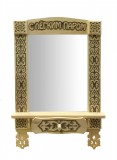Зеркало резное с ящичком "Колдовское" для бани и сауны